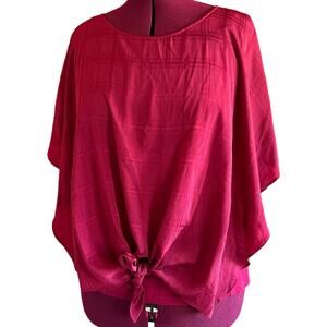 Apt 9 Silky Flowy Tie Front Burgundy Blouse